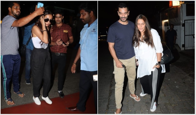 Malaika Arora and Neha Dhupia with Angad Bedi.