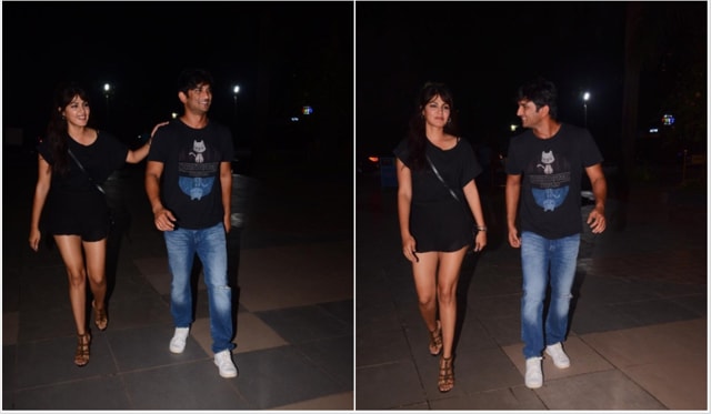 Sushant Singh Rajput and Rhea Chakraborty at dinner.