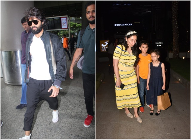 Vijay Deverakonda was seen at the Mumbai airport and Manyata Dutt with her kids. (Varinder Chawla)