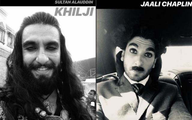 Ranveer Singh as Khilji from Padmaavat and as Charlie Chaplin. Ranveer Singh as Khilji from Padmaavat and as Charlie Chaplin.