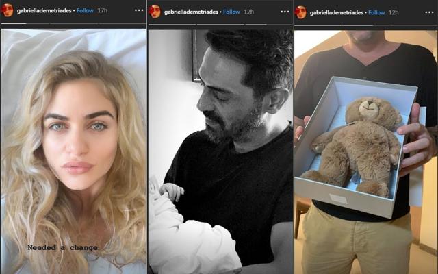 Arjun Rampal’s girlfriend Gabriella Demetriades shared a selfie, a picture of their son and a gift. ( Instagram ) Arjun Rampal’s girlfriend Gabriella Demetriades shared a selfie, a picture of their son and a gift. ( Instagram )