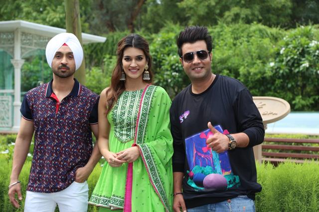 Diljit Dosanjh, Varun Sharma and Kriti Sanon are in New Delhi. (IANS) Diljit Dosanjh, Varun Sharma and Kriti Sanon are in New Delhi. (IANS)
