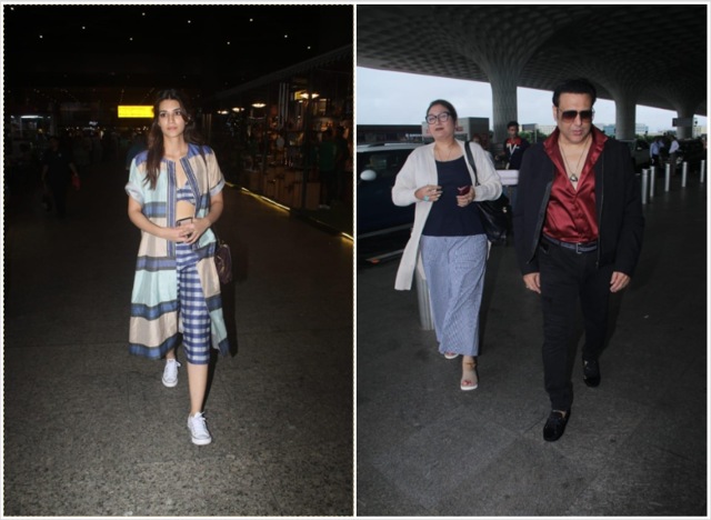 Kriti Sanon and Govinda at the airport.