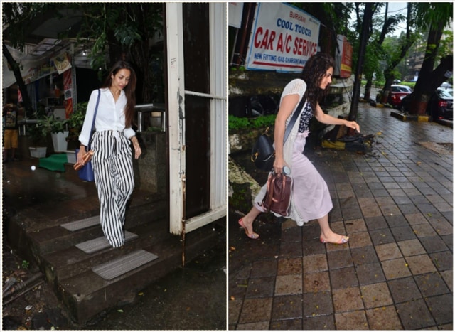 Malaika Arora and Taapsee Pannu were seen stepping out of a salon in Mumbai.