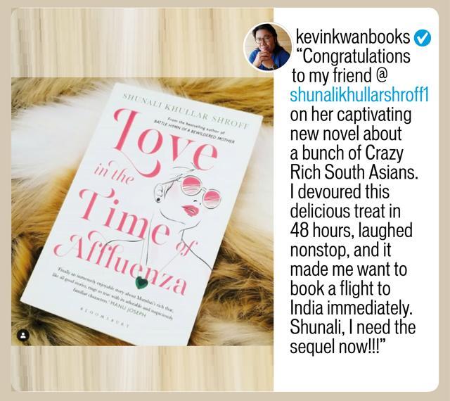 American novelist, Kevin Kwan, best known for his satirical novel Crazy Rich Asians, has made a post about Shunali’s book on his instgram American novelist, Kevin Kwan, best known for his satirical novel Crazy Rich Asians, has made a post about Shunali’s book on his instgram