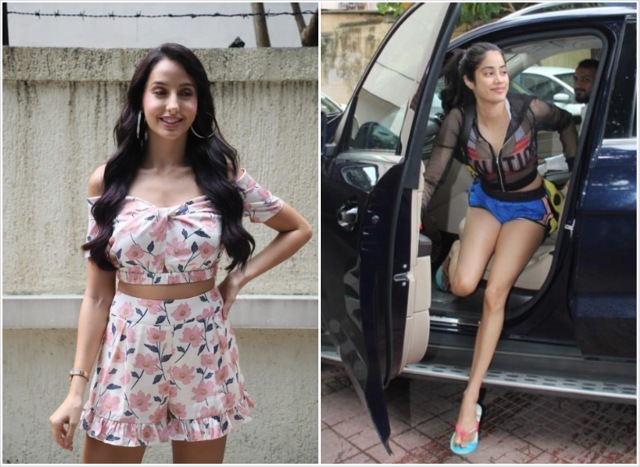 Nota Fatehi and Janhvi Kapoor spotted by the paparazzi.