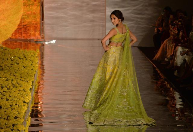 Malaika Arora during the FDCI India Couture Week 2019 in New Delhi. (AFP) Malaika Arora during the FDCI India Couture Week 2019 in New Delhi. (AFP)