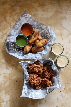Pakoras and bhajiyas, baarish and tea, these are a few of my favourite things. Pakoras and bhajiyas, baarish and tea, these are a few of my favourite things.