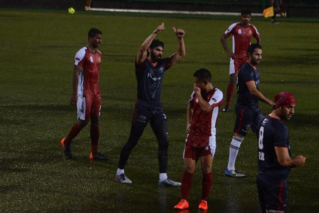 Ahan Shetty and Armaan Jain during a special football match on Kargil Vijay Diwas. (Varinder Chawla) Ahan Shetty and Armaan Jain during a special football match on Kargil Vijay Diwas. (Varinder Chawla)