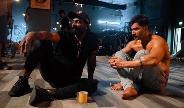 Remo D’Souza and Varun Dhawan on sets of Super Dancer 3D. (Instagram)