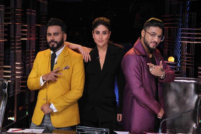 Kareena Kapoor poses with Bosco and Raftar.