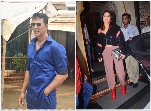 Akshay Kumar for Mission Mangal interview, Sunny Leone at a restautant.