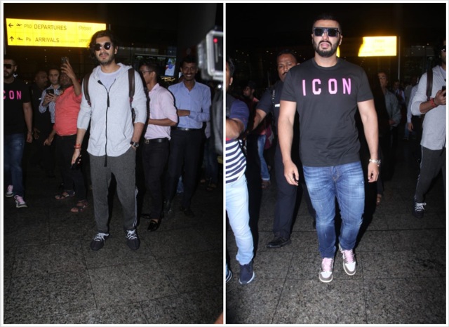 Mohit Marwah and Arjun Kapoor at the airport.