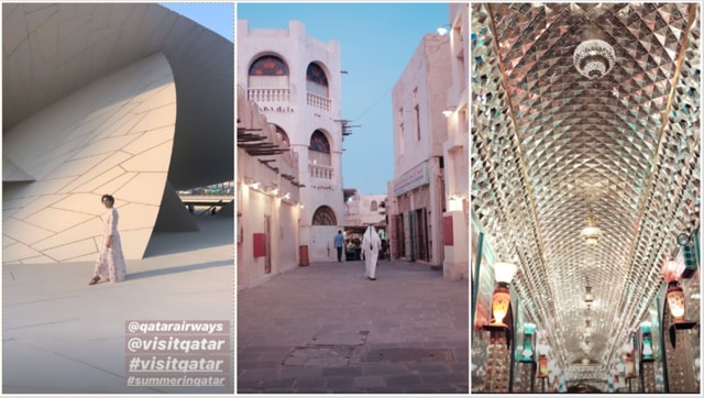 Sanya Malhotra shared pics from her Qatar trip.