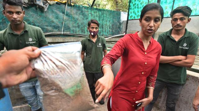 Aman, owner of a start up company, Scrapped, seen showing organic waste converted into dry manure at Sai Apartment, in Rohini Sec-14, New Delhi (Photo by Raj K Raj/ Hindustan Times) (Raj K Raj/HT PHOTO) Aman, owner of a start up company, Scrapped, seen showing organic waste converted into dry manure at Sai Apartment, in Rohini Sec-14, New Delhi (Photo by Raj K Raj/ Hindustan Times) (Raj K Raj/HT PHOTO)