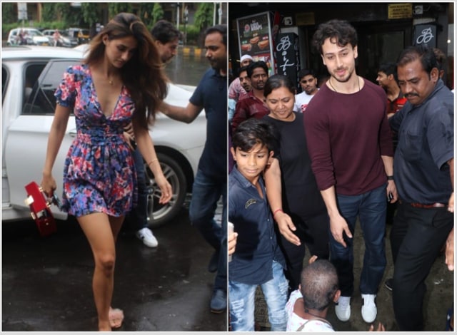 Disha Patani and Tiger Shroff at a restaurant.
