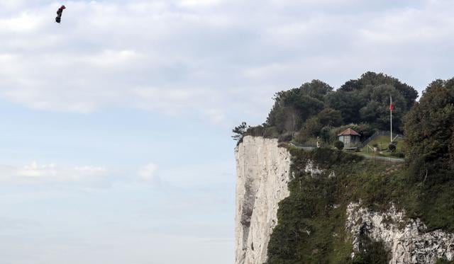 French inventor Franky Zapata lands near St. Margaret's beach. (AP Fle Photo) French inventor Franky Zapata lands near St. Margaret's beach. (AP Fle Photo)
