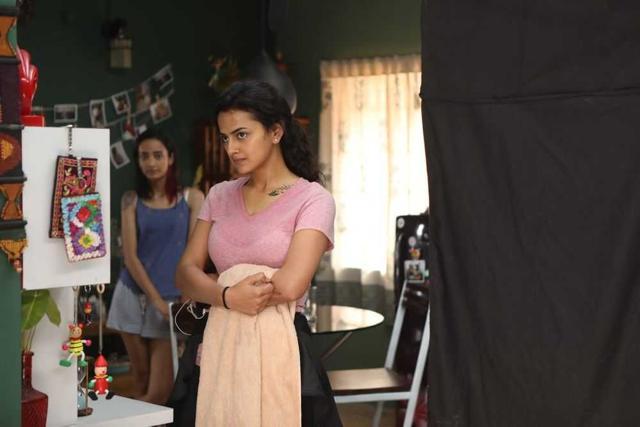 Shraddha Srinath in a still from Nerkonda Paarvai. Shraddha Srinath in a still from Nerkonda Paarvai.