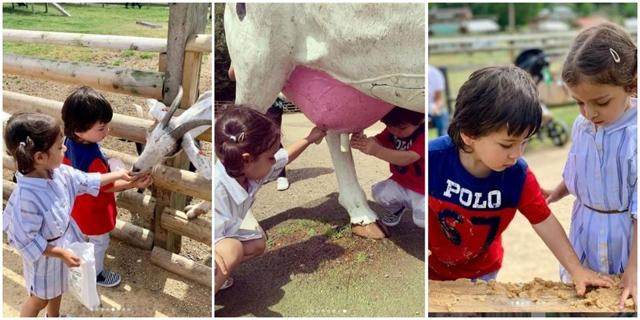 Taimur Ali Khan with his friend Kainaat Singha in London. Taimur Ali Khan with his friend Kainaat Singha in London.