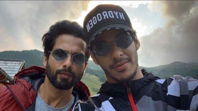 Shahid Kapoor strikes a pose with brother Ishaan Khatter.