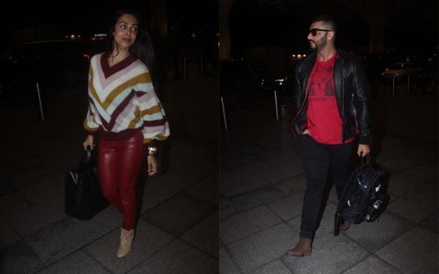 Malaika Arora and Arjun Kapoor seen at Mumbai airport. (Varinder Chawla) Malaika Arora and Arjun Kapoor seen at Mumbai airport. (Varinder Chawla)