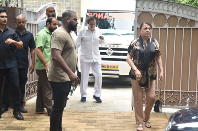 Sanjay Khan at J Om Prakash’s funeral.