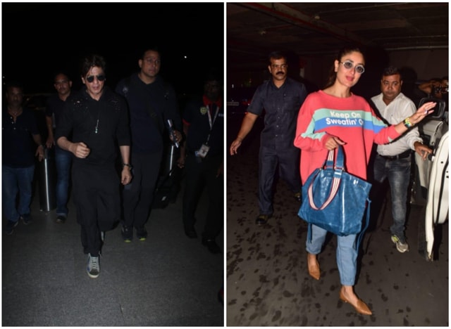 Shah Rukh Khan and Kareena Kapoor at the airport.