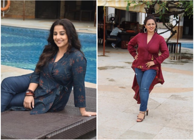 Vidya Balan and Nithya Menen at Mission Mangal promotions.