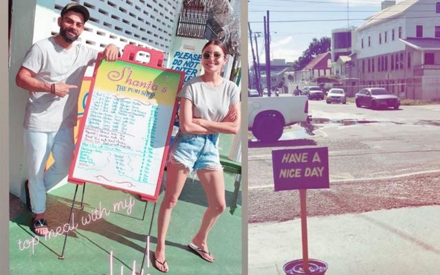 Anushka Sharma and Virat Kohli go on a fun outing in West Indies. Anushka Sharma and Virat Kohli go on a fun outing in West Indies.