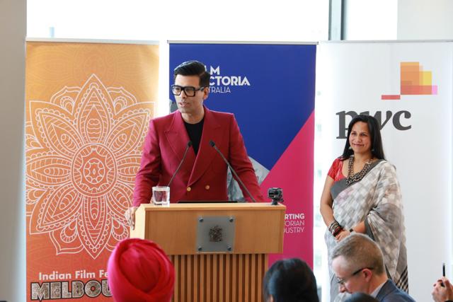 Karan Johar speaks at the festival. Karan Johar speaks at the festival.