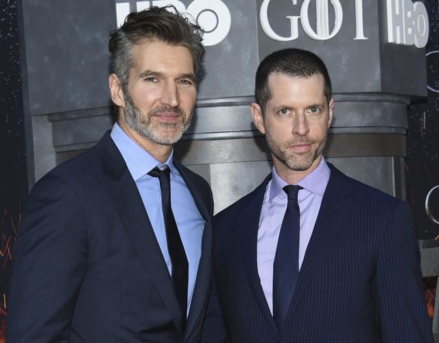 Game of Thrones showrunners Benioff and Weiss are also working on the new Star Wars film expected in theaters in December 2022. (Evan Agostini/Invision/AP) Game of Thrones showrunners Benioff and Weiss are also working on the new Star Wars film expected in theaters in December 2022. (Evan Agostini/Invision/AP)