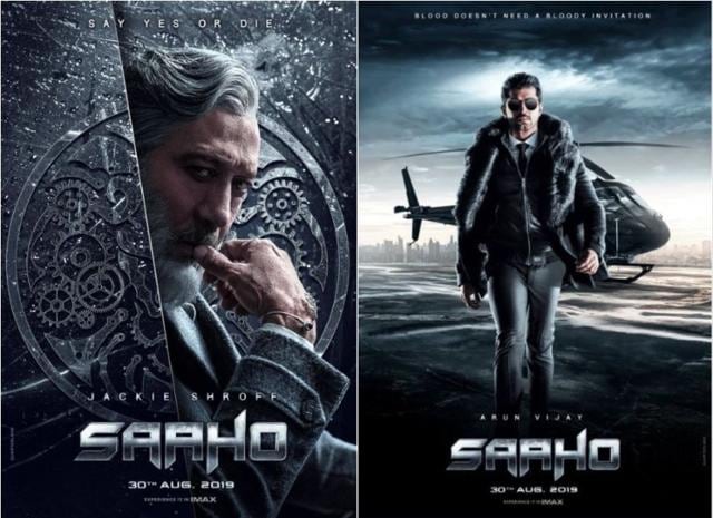 New posters for Saaho featured Jackie Shroff and Arun Vijay.