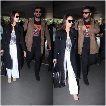 Arjun Kapoor and Malaika Arora spotted at the Mumbai airport. (Varinder Chawla) Arjun Kapoor and Malaika Arora spotted at the Mumbai airport. (Varinder Chawla)