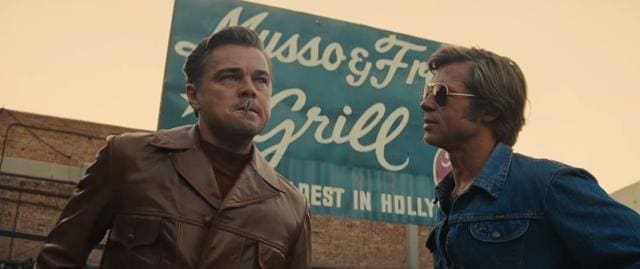 Leonardo DiCaprio as Rick Dalton and Brad Pitt as Cliff Booth in a still from Quentin Tarantino’s Once Upon a Time in Hollywood.