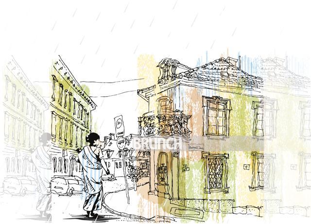 Househelp Kusum’s love for the rain lasts while she’s working in a sleek apartment, else it’s all smell and muck ... (Photo illustration by Parth Garg) Househelp Kusum’s love for the rain lasts while she’s working in a sleek apartment, else it’s all smell and muck ... (Photo illustration by Parth Garg)