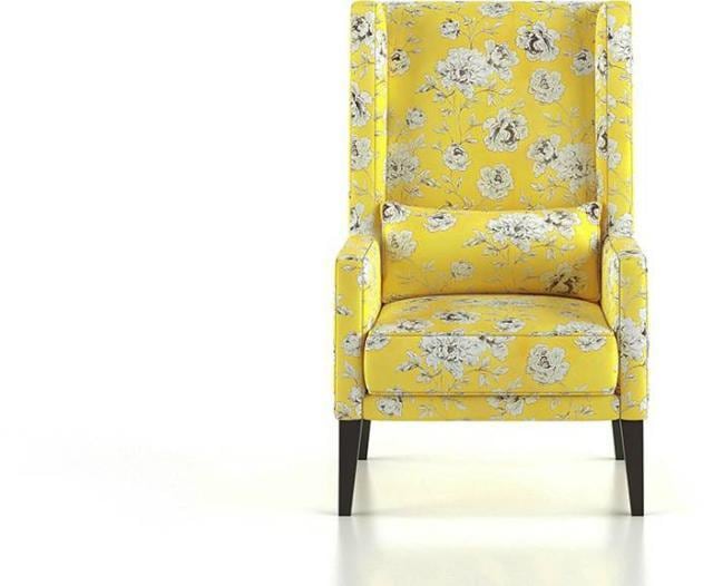 Add a floral printed yellow wing chair to your living room for a fun twist. You can go for subtle-hued cushions. ( Urban Ladder) Add a floral printed yellow wing chair to your living room for a fun twist. You can go for subtle-hued cushions. ( Urban Ladder)