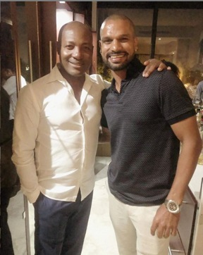 Shikhar Dhawan with Brian Lara. (Instagram/Shikhar Dhawan)