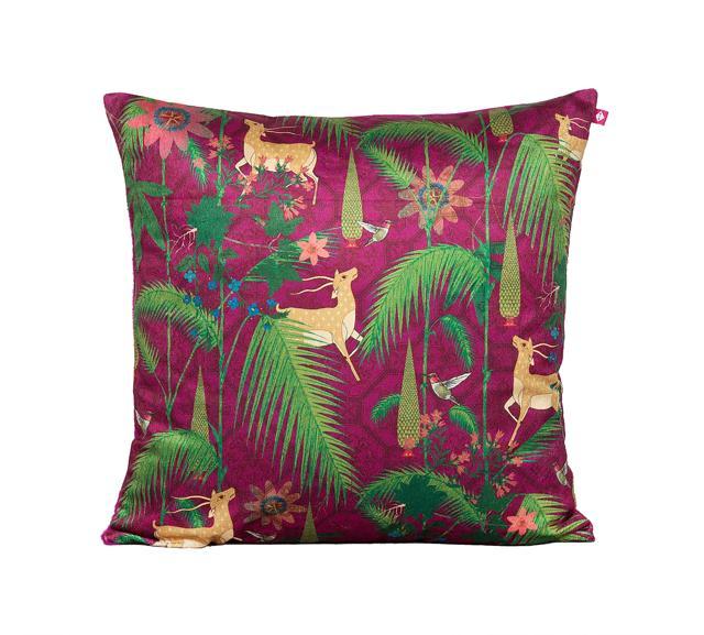 Here’s how you can blend flora and fauna together. This silk cushion cover with fierce tigers and blooming flowers can easily revitalise your living room. (India Circus) Here’s how you can blend flora and fauna together. This silk cushion cover with fierce tigers and blooming flowers can easily revitalise your living room. (India Circus)