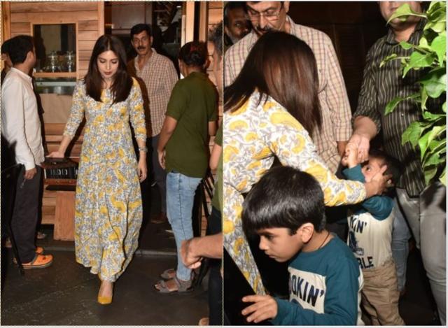 Bhumi Pednekar at a restaurant.