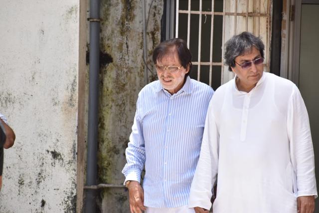 Sanjay Khan (left) at Khayyam’s residence. (Varinder Chawla) Sanjay Khan (left) at Khayyam’s residence. (Varinder Chawla)