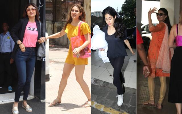 Shilpa Shetty, Sara Ali Khan, Janhvi Kapoor and Jacqueline Fernandez spotted in Mumbai. (Varinder Chawla) Shilpa Shetty, Sara Ali Khan, Janhvi Kapoor and Jacqueline Fernandez spotted in Mumbai. (Varinder Chawla)