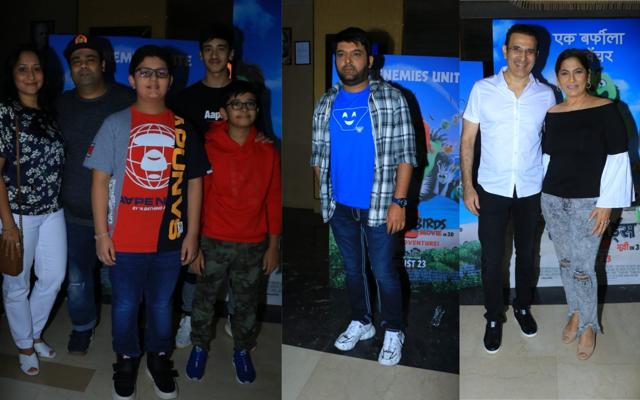 Kiku Sharda, Kapil Sharma and Archana Puran Singh at Angry Birds 2 screening. (Varinder Chawla) Kiku Sharda, Kapil Sharma and Archana Puran Singh at Angry Birds 2 screening. (Varinder Chawla)
