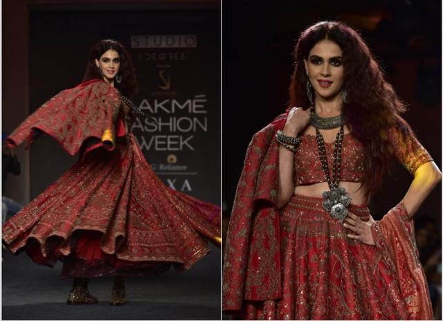 Genelia Deshmukh walks the ramp at LFW.