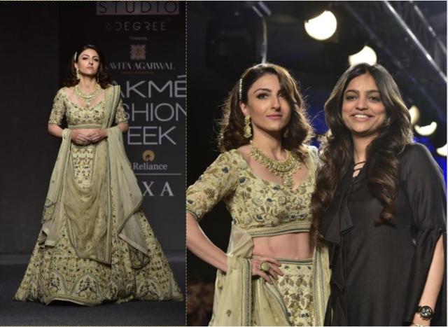 Soha Ali Khan with designer Kavita Agarwal.