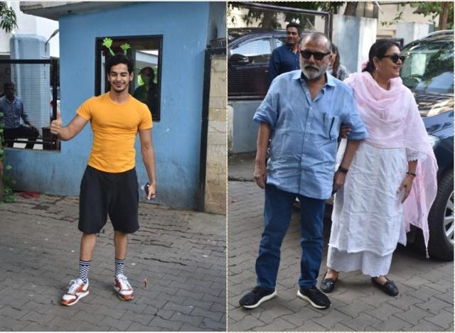 Ishaan Khatter and Pankaj Kapur with Supriya Pathak at Misha’s birthday.