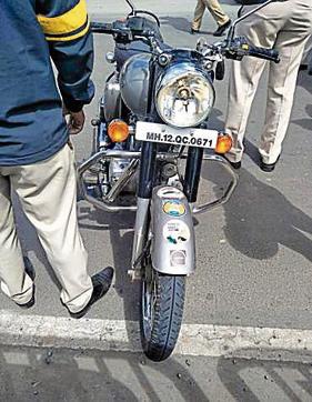 The Royal Enfield Bullet Dr Gargatte was riding at the time of her accident, when she was crushed under a private bus. (HT/PHOTO)