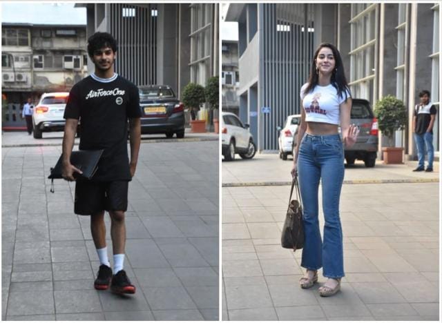Ishaan Khatter and Ananya Pandey at Ali Abbas Zafar’s office.