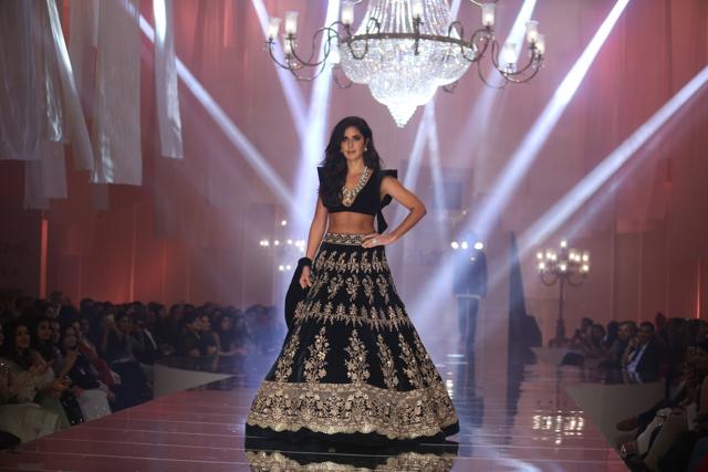 Katrina Kaif showcases fashion designer Manish Malhotra's creations during Lakme Fashion Week. (IANS) Katrina Kaif showcases fashion designer Manish Malhotra's creations during Lakme Fashion Week. (IANS)