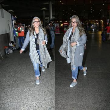 Dimple Kapadia returns from London. (Varinder Chawla) Dimple Kapadia returns from London. (Varinder Chawla)