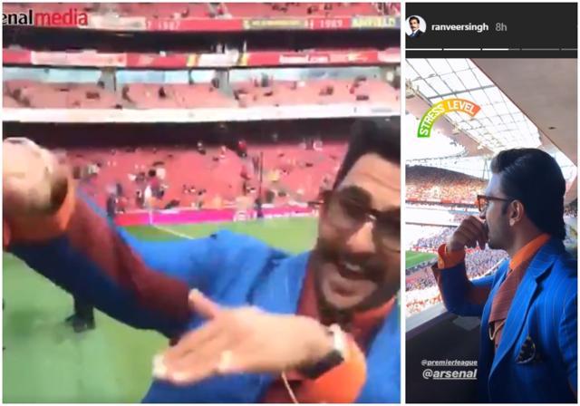 Ranveer Singh at different moments before and during the match. Ranveer Singh at different moments before and during the match.